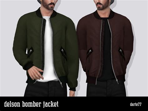 Куртки Delson Bomber Одежда Моды для Sims 4