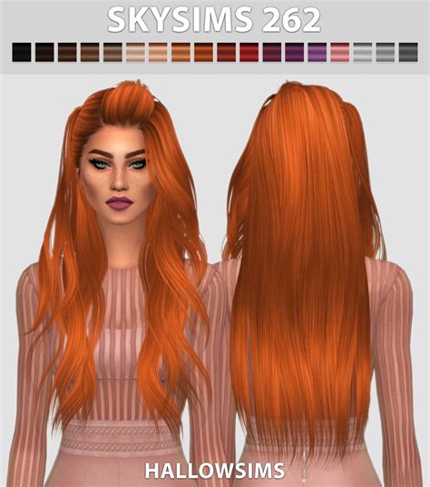 Sims 4 Hairs ~ Hallow Sims Skysims 262 Hair Retextured