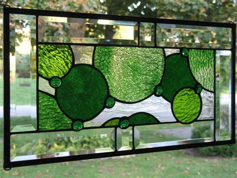 gorgeous greens stained glass window panel by loveofstainedglass stained glass bevels stained