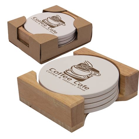 Personalized Round Absorbent Stone Coaster Sets