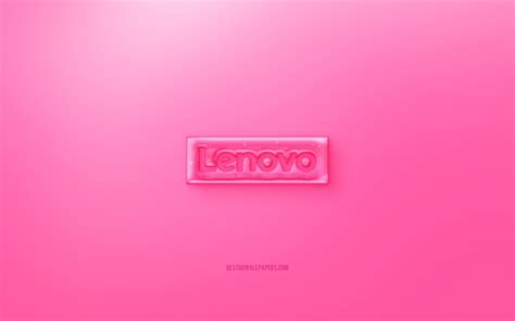 Download Wallpapers Lenovo 3d Logo Pink Background Pink Lenovo Jelly