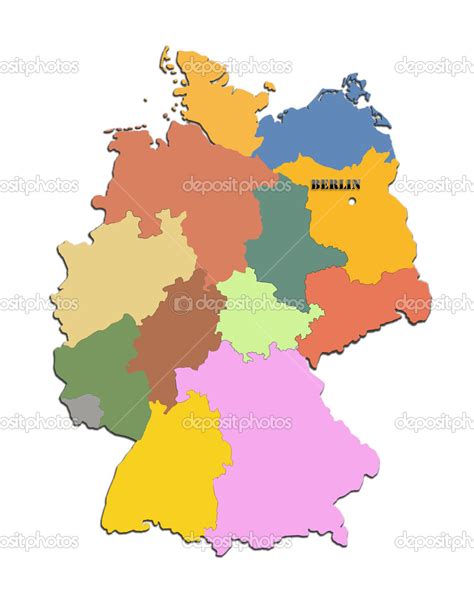 Mapa Niemiec Z Regionów — Zdjęcie Stockowe © Alexmak72427 19672067