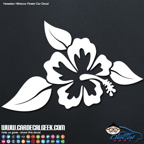 Hawaiian Hibiscus Flower Car Window Decal Graphic Sticker