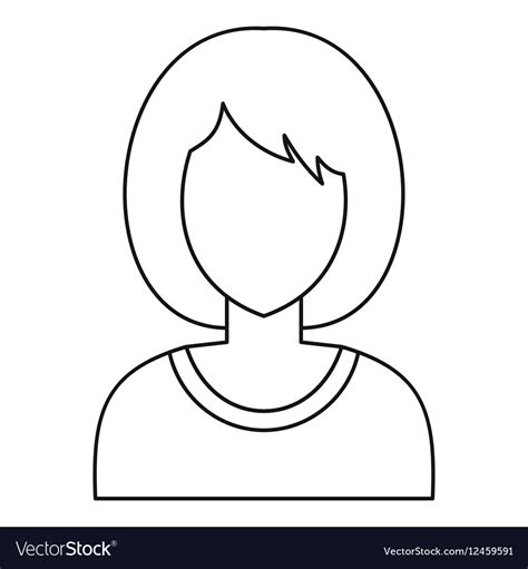 Woman Avatar Profile Icon Outline Style Royalty Free Vector