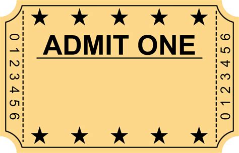 50 Admit One Movie Ticket Template