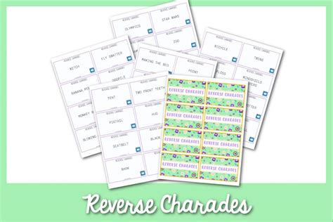 Reverse Charades Game With 50 Printable Ideas