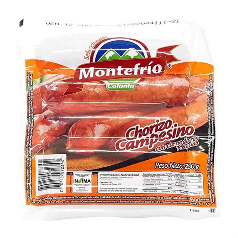 Chorizo Campesino Montefrío Empaque 250 G A Domicilio Cornershop By Uber Colombia