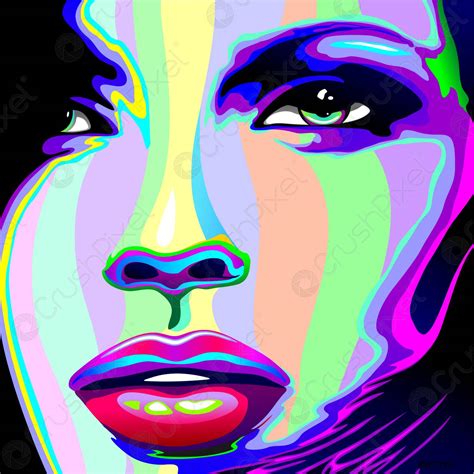 girl psychedelic fashion surreal portrait vector illustration stock vector 857220 crushpixel