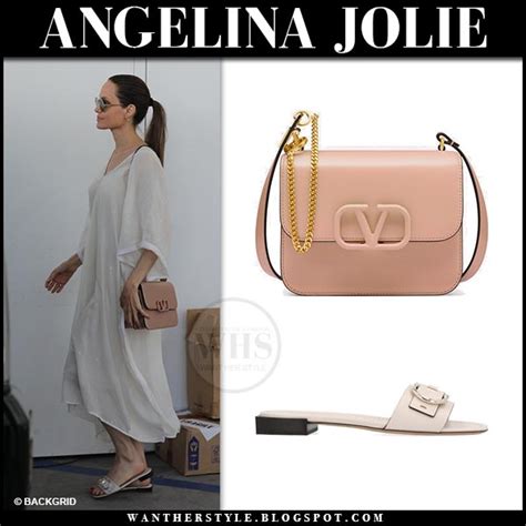 Angelina Jolie In White Dress With Beige Shoulder Bag And White Buckle