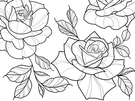 Rose Line Drawing Stencil Tattoo Designs Best Tattoo Ideas