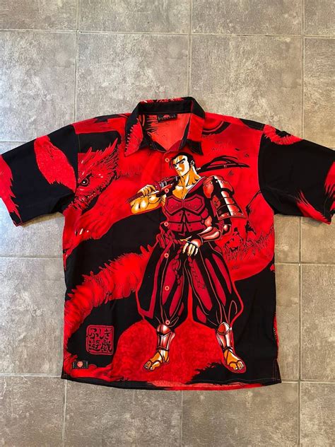 Vintage Sword Anime button up shirt Vintage Tops, Vintage Men, Bending