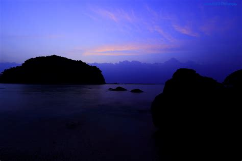 Wallpaper Japan Sunset Sea Bay Reflection Sky Purple Beach