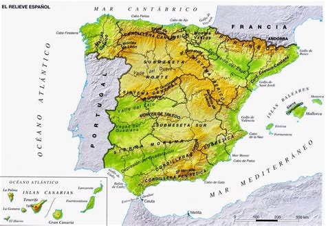 Mapa Fisico Espana Golfos Y Cabos La Bitácora
