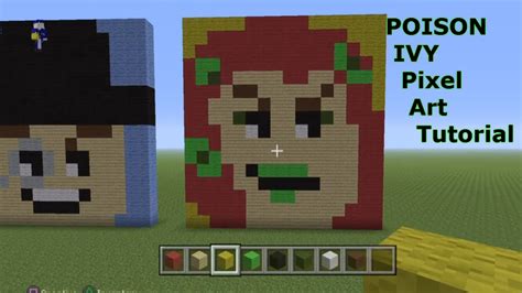 Minecraft Pixel Art Tutorial Poison Ivy Youtube