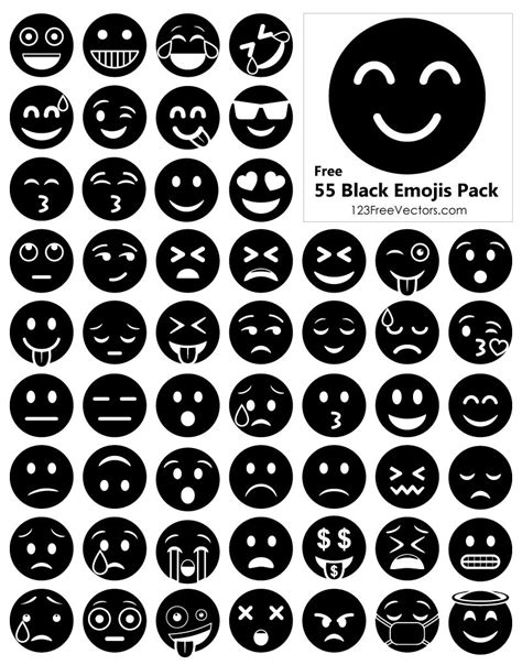 Black And White Emoji Symbols