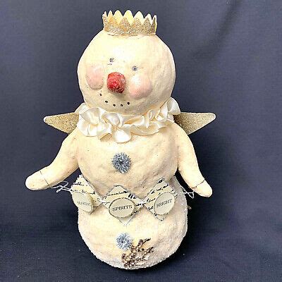 Vintage Snowman Nichol Sayre Dee Foust Making Spirits Bright Paper Mache Ebay