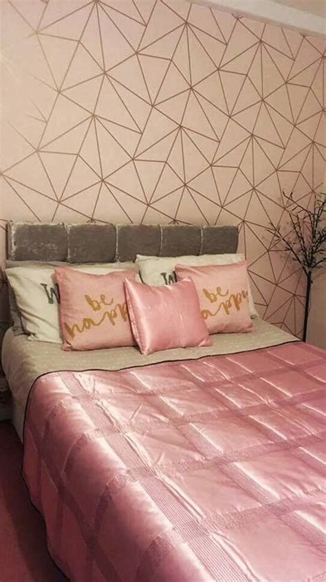 Zara Shimmer Metallic Wallpaper Soft Pink Rose Gold Rose Gold Rooms