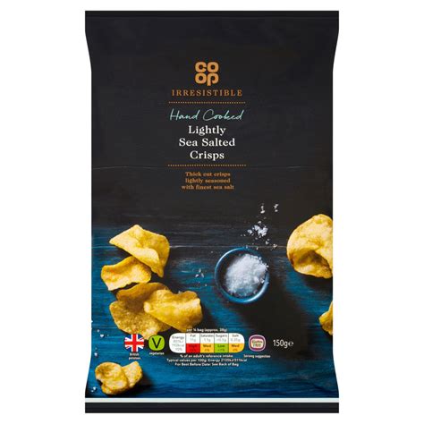 Co Op Irresistible Hand Cooked Lightly Sea Salted Crisps 150g Co Op