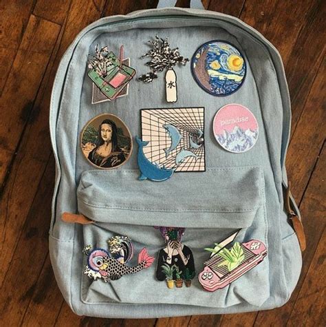Aesthetic Edición Escuela 🌹🍒🌈 Aesthetic Backpack Bags Denim Backpack