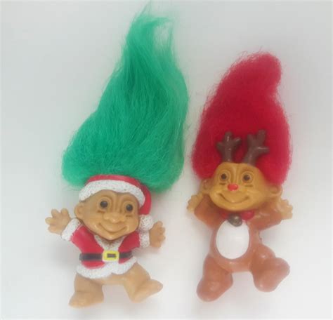 Vintage Russ Christmas Troll Doll Pins