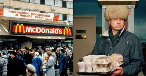 photos of russians enjoying mcdonald s for the first time in 1990