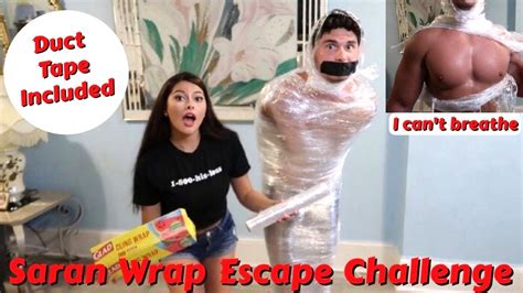 saran wrap and duct tape challenge couple s edition youtube