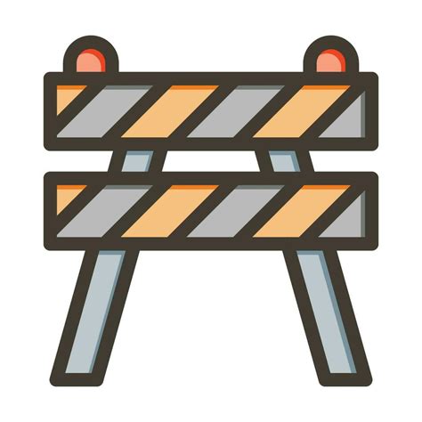 Road Obstruction Vector Thick Line Filled Colors Icon For Personal And