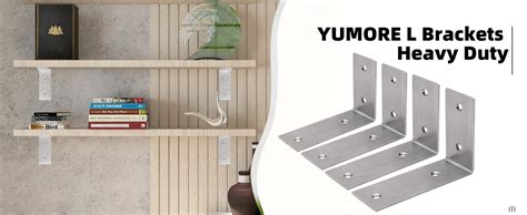 Yumore Shelf Bracket 7 Inch L Brackets Heavy Duty