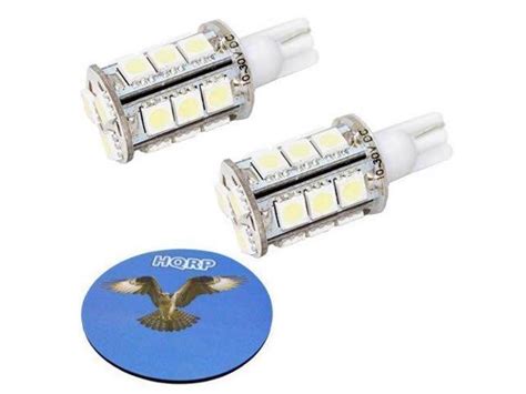 Hqrp 2 Pack Brightest T10 Wedge Base 18 Leds Led Bulbs Warm White Replacement For Malibu