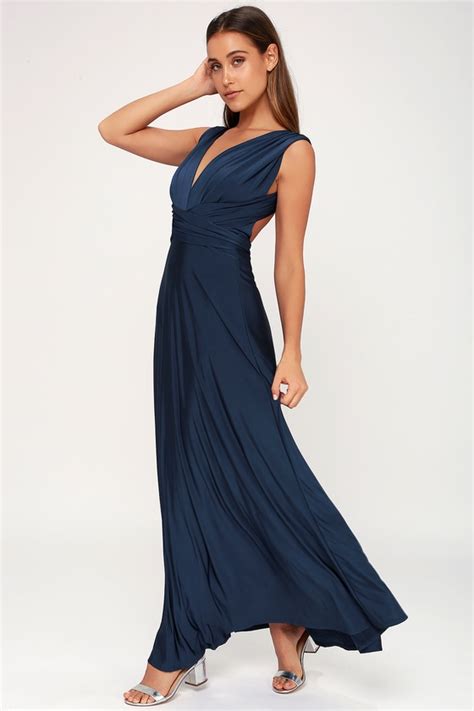 Convertible Dress Maxi Navy Blue Dress Infinity Dress