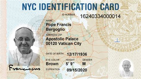 To apply for an id card, visit your local nj mvc office and Pope Francis gets a New York ID card - ITV News