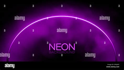 Neon Frame Background Purple Glowing Border With Smoke Club