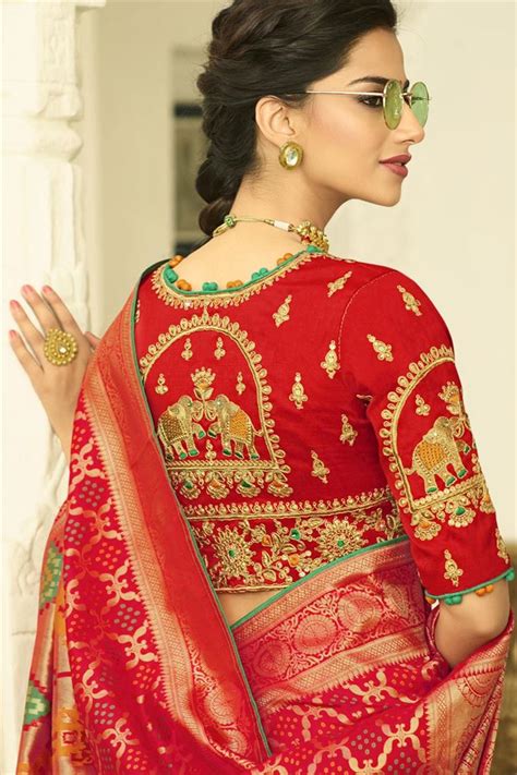 Red Banarasi Silk Weaved Wedding Saree Sarees Designer Collection