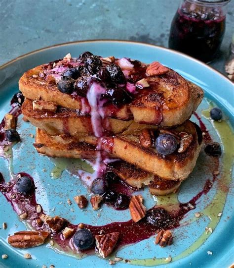 Vegan Blueberry And Pecan French Toast Foodtalk
