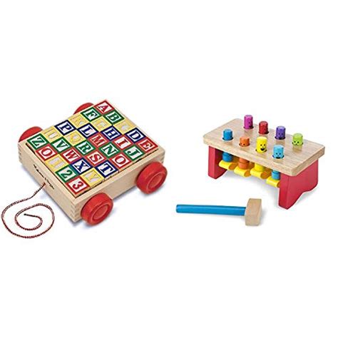 Melissa And Doug Classic Abc Block Cart And Deluxe Pounding Bench Pricepulse