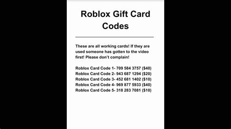 Roblox Gift Code Roblox Gift Card Codes List My XXX Hot Girl