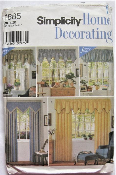 Simplicity Home Decorating Pattern 7885 Window Treatments Etsy