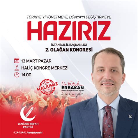 Hüseyin Terzi Yeniden Refah Partisi İstanbul Başkanlığına yeniden
