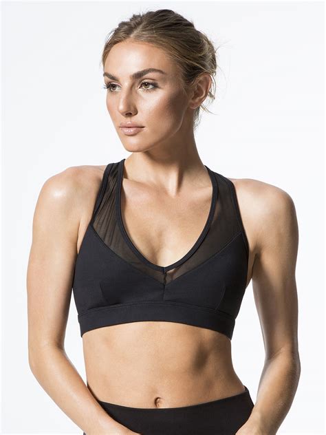 Entice Medium Support Sport Bra In Black By Alo Yoga From Carbon