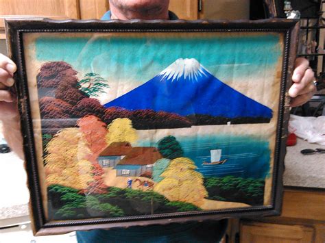 I Have A Colorful Landscape Japanese Silk Painting Of A Royal Blue