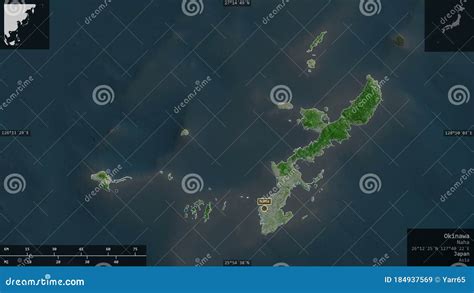 Okinawa Japan Composition Satellite Stock Illustration