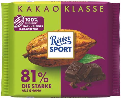 Ritter Sport Cocoa Selection 81 Strong Dark Chocolate