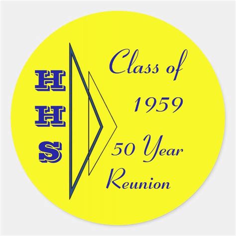Class Of 1959 Reunion Classic Round Sticker Zazzle