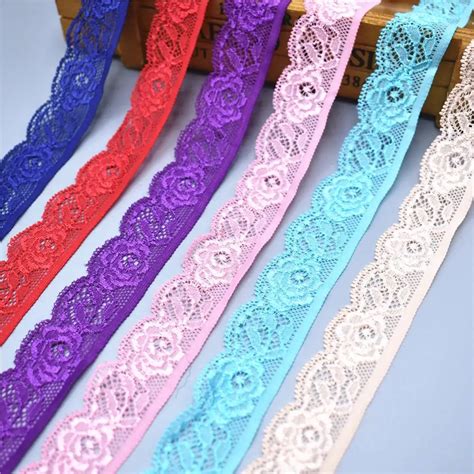 New 10 Yards High Quality Stretch Elastic Lace Ribbon Lace Trim Fabric Embroidered Lace