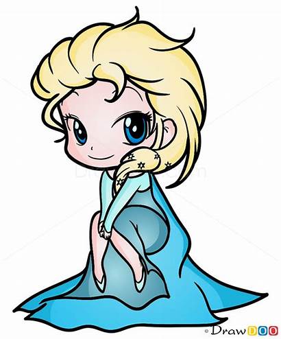 Elsa Frozen Chibi Draw Clipart Disney Queen