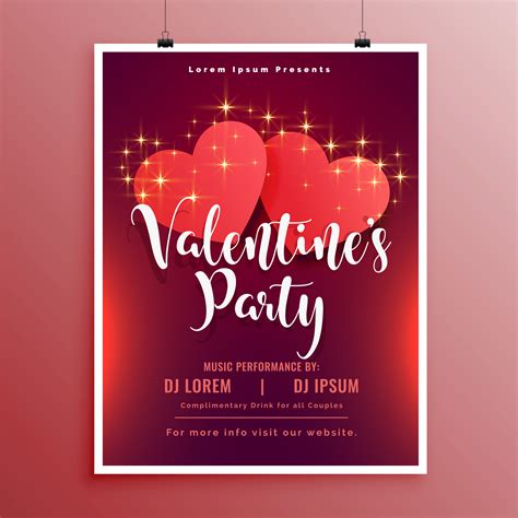 Happy Valentines Day Party Flyer Brochure Beautiful Design Download