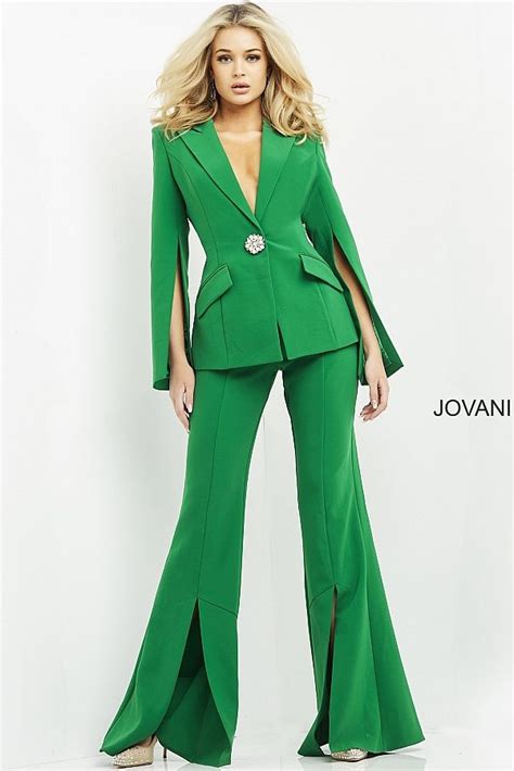 Jovani 06922 Emerald Two Piece Ready To Wear Pant Suit Jovani
