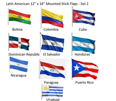 12 X 18 Set Of 10 Latin Flags L Buy Online 1 800 Flags