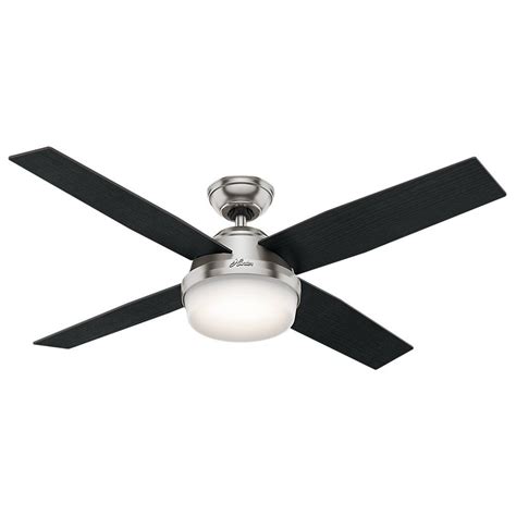 Hunter 52 Dempsey With Light Brushed Nickel Ceiling Fan With Light