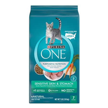 Important notes while changing formulas. Purina ONE Sensitive Skin & Stomach Adult Dry Cat Food, 7 ...